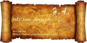 Héber Arnold névjegykártya