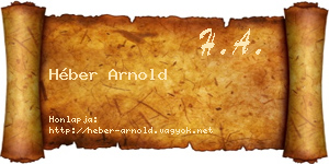 Héber Arnold névjegykártya